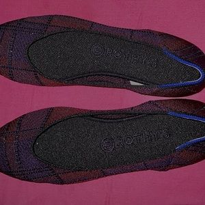 PRICE DROP! Rothy’s burgundy plaid flats, NEW, size 9